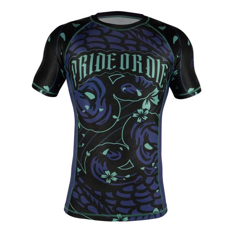 PRIDE OR DIE survival short sleeve RASHGUARD - BLACk